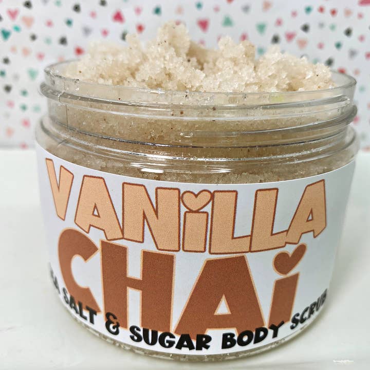 Vanilla Chai Sea Salt and Sugar Body Scrub ✨NEW✨ for wholesale by The Little Bubble