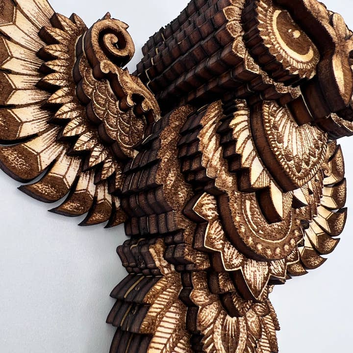 Lexo Creations - Vente Décoration murale - Hibou, bois multicouche11