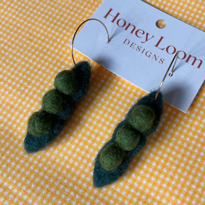 Sweet Pea Felt Earring for wholesale by Honey Loom Designs