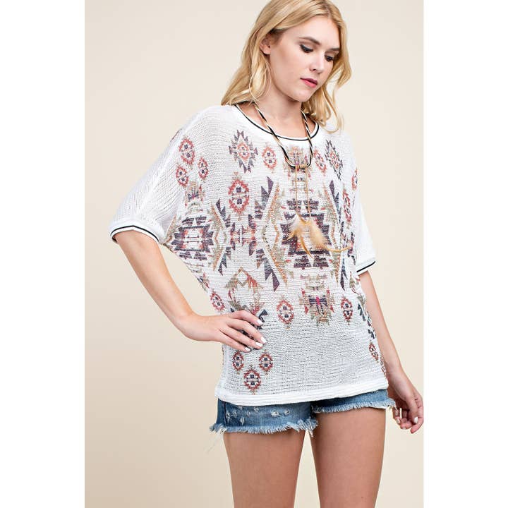 STICKAD TRÖJA MED LÅNG ÄRM OCH HALSDUK för wholesale av VOCAL