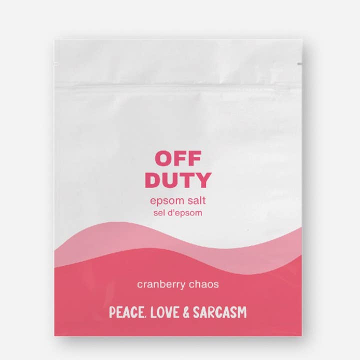 Off Duty Epsom Salts for wholesale by Peace, Love and Sarcasm