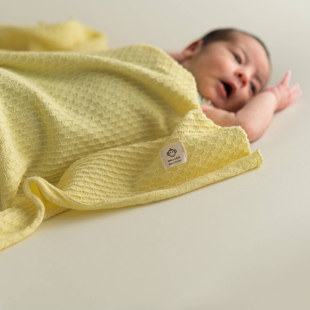 micu micu - Venta al por mayor Mantita - Bebé - Manta de cuadrados amarillos suaves3