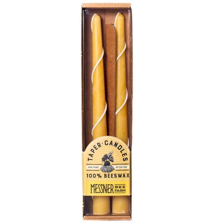 10 pulgadas. Vela cónica, juego de dos, 100% cera de abejas para venta al por mayor de Messner Bee Farm