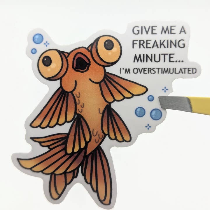The Pleiadian Altar - Wholesale Sticker - Overstimulated Goldfish Vinyl Sticker - Neurodivergent Awareness4