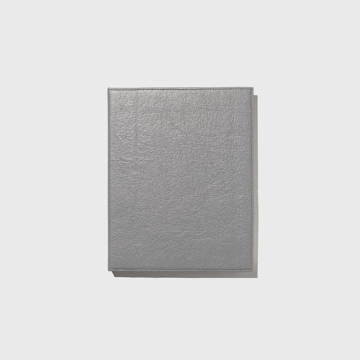 Public Goods - Wholesale Notebook - Plant Leather Notebook Gray LG - Unlined 8.5" x 11"