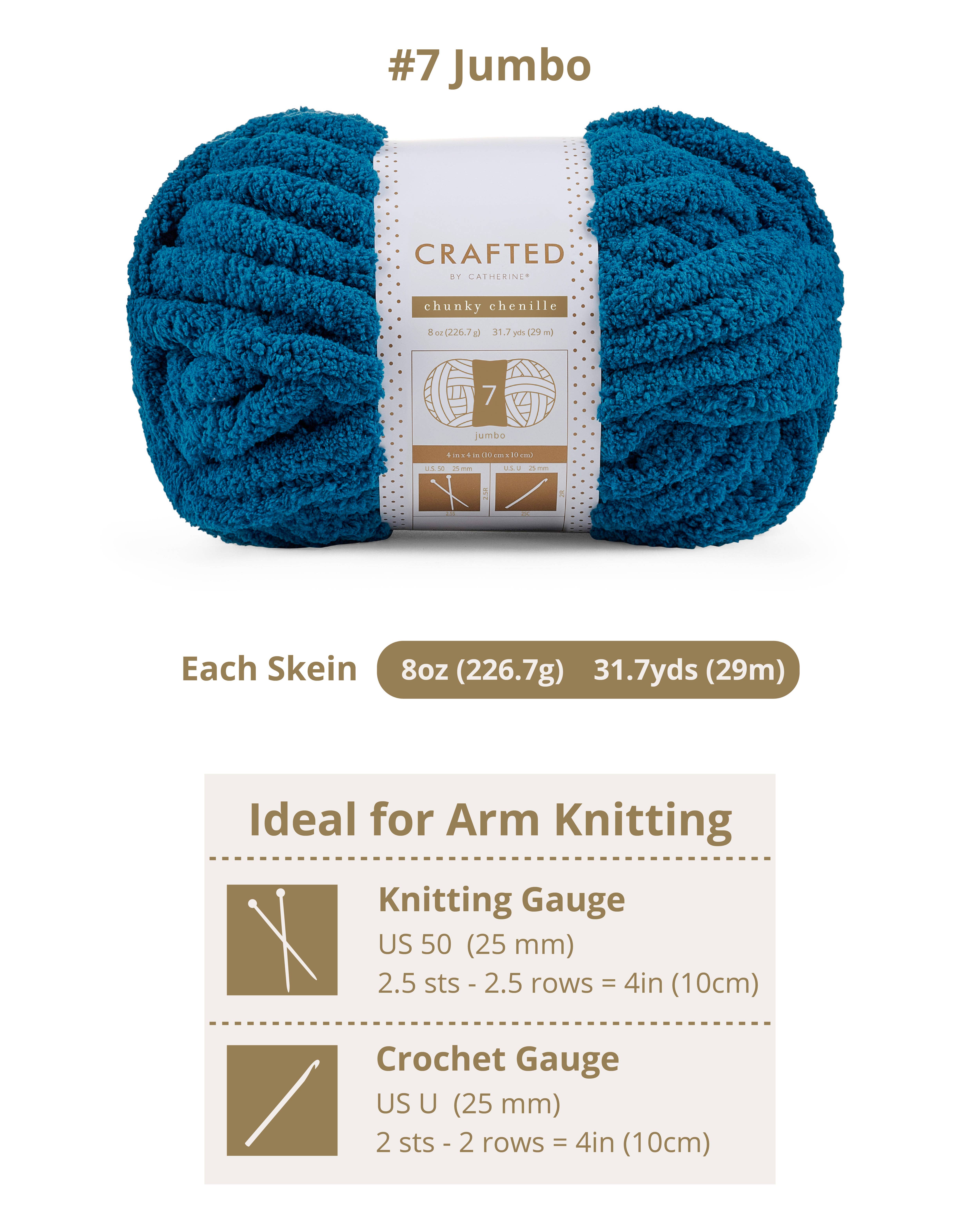 Crafted by Catherine - Wholesale Yarn - Chunky Chenill Yarn | 8oz/227g | Jumbo #7 | Pack of 611