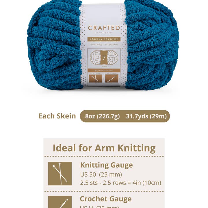 Crafted by Catherine - Wholesale Yarn - Chunky Chenill Yarn | 8oz/227g | Jumbo #7 | Pack of 611