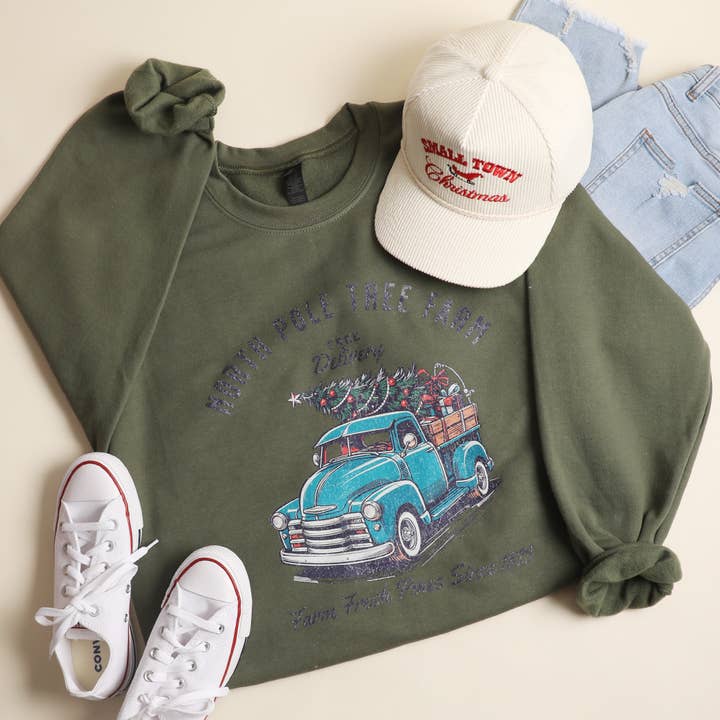 Fashion City - Wholesale Graphic Sweatshirt - Unisex - North Pole Tree Farm Heavyweight Fleece Sweatshirt6