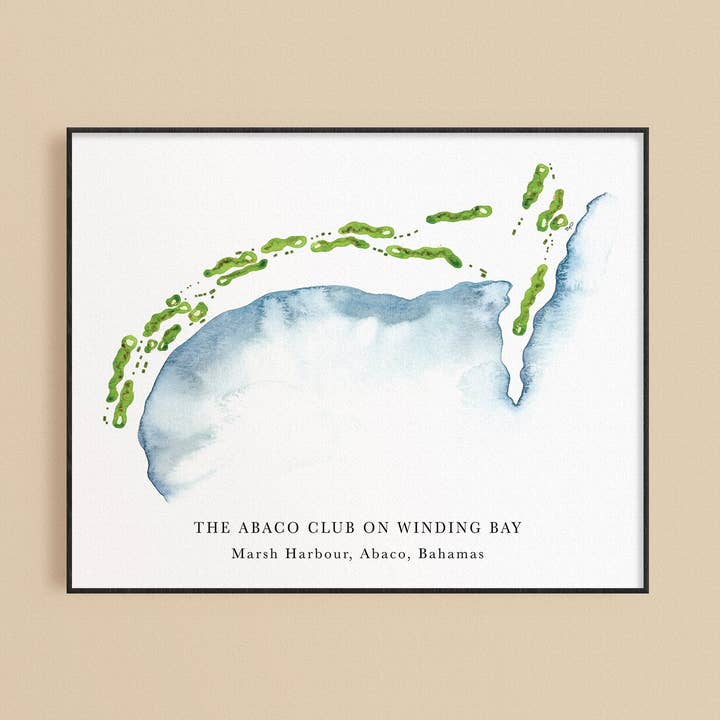 The Abaco Club Golf Course Print for wholesale by ally aiken design