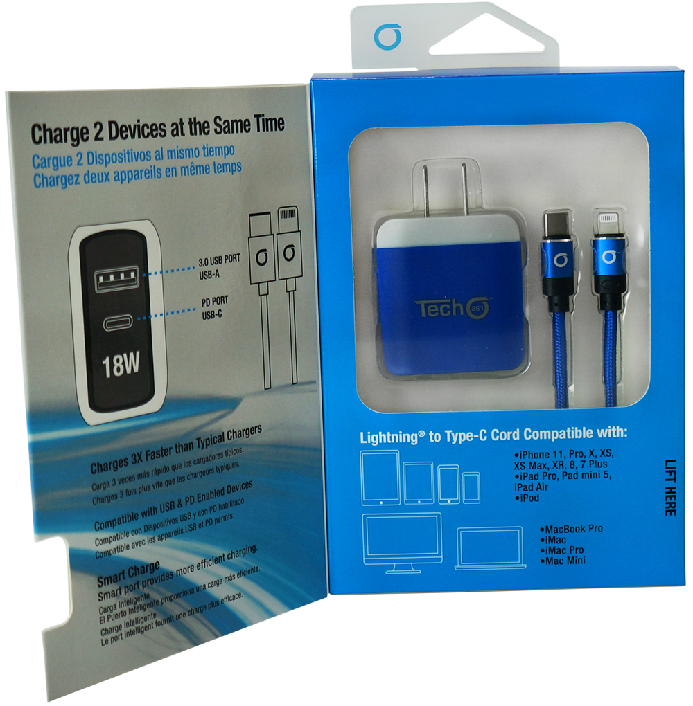 iTech361 – wholesale Laddningskabel – SUPER SNABB LADDNING IPHONE TILL TYP-C 6.5FT SLADD/VÄGGLADDARE2