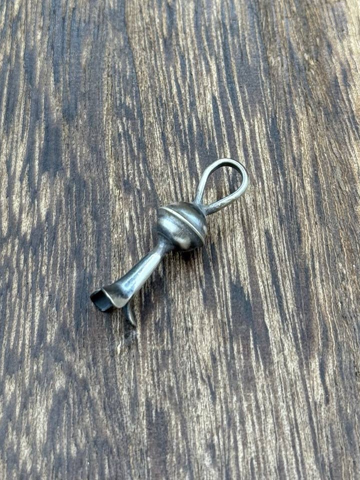 Navajo Handmade Sterling Silver Small Flower Blossom Pendant By Lenora Garcia for wholesale by Native City Jewelry