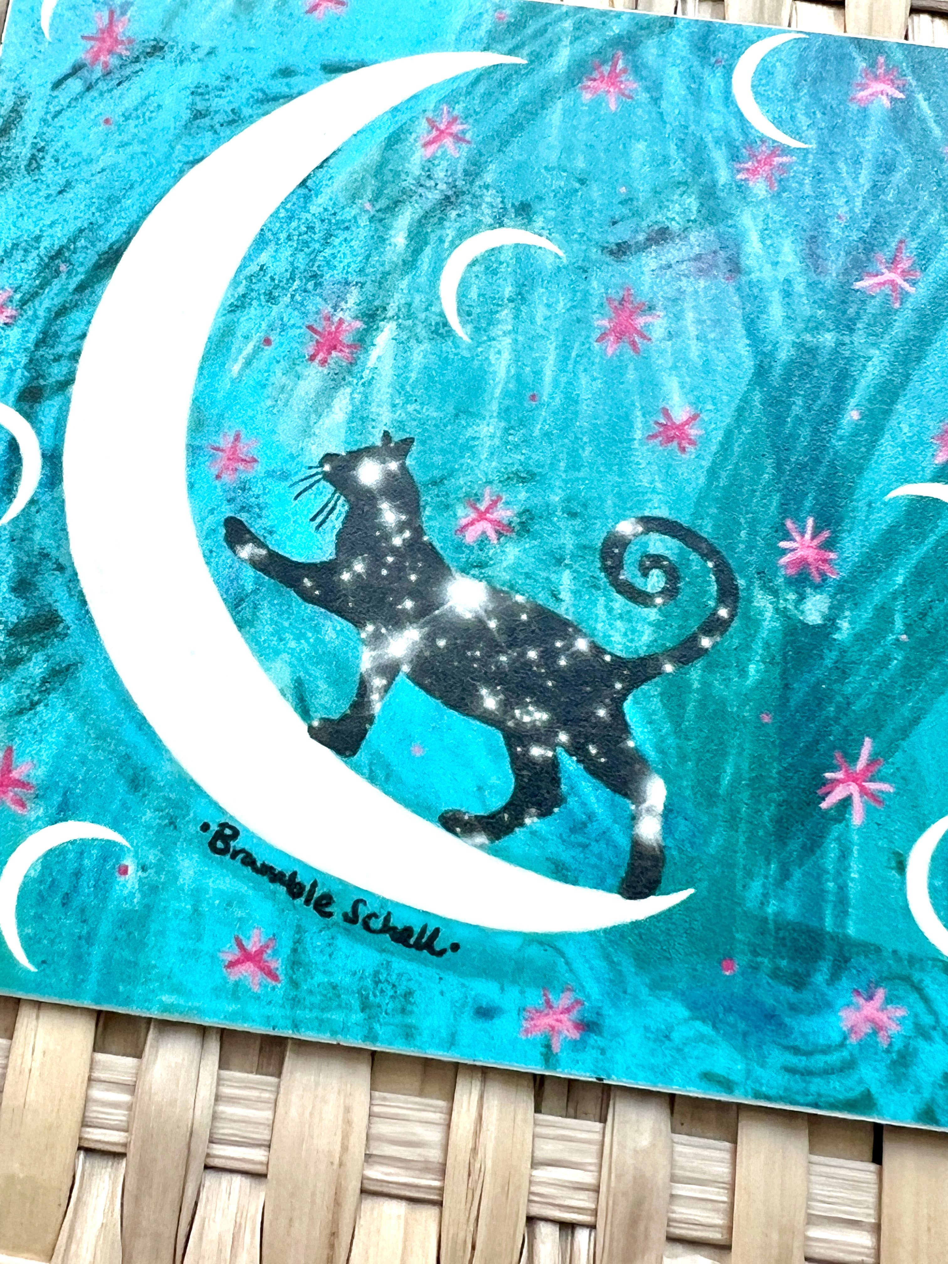 Bramble Schell Studio - Wholesale Sticker - Cosmic Black Cat Vinyl Sticker1