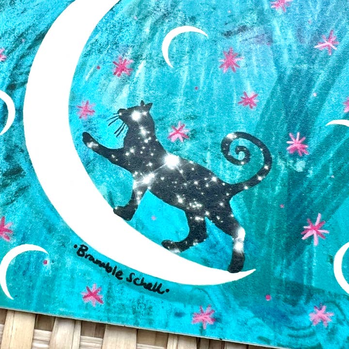 Bramble Schell Studio - Wholesale Sticker - Cosmic Black Cat Vinyl Sticker1