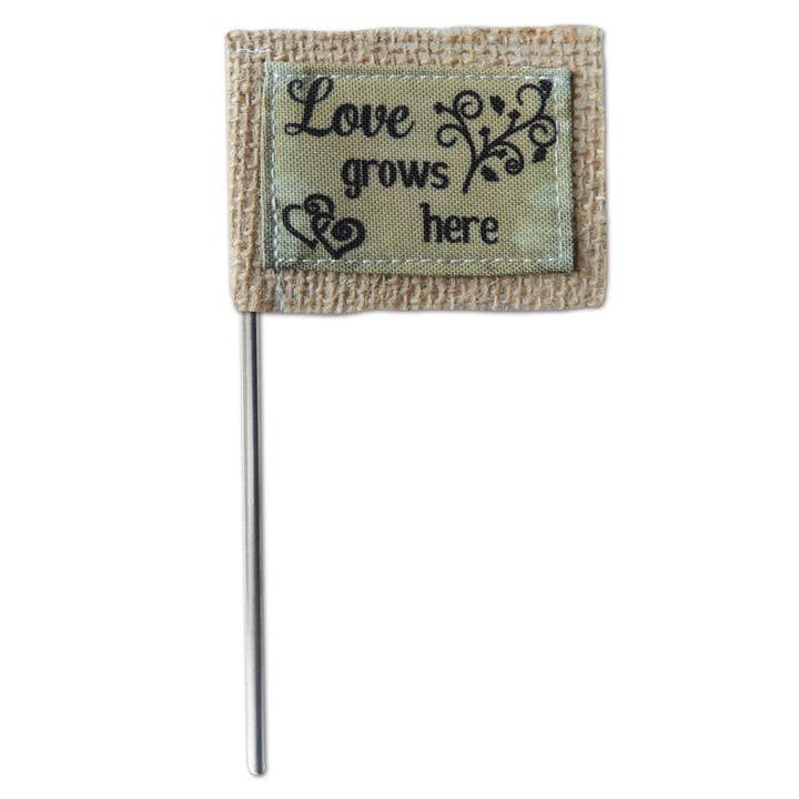 Love Grows Here Flower Pick for wholesale by Abbey + CA Gift