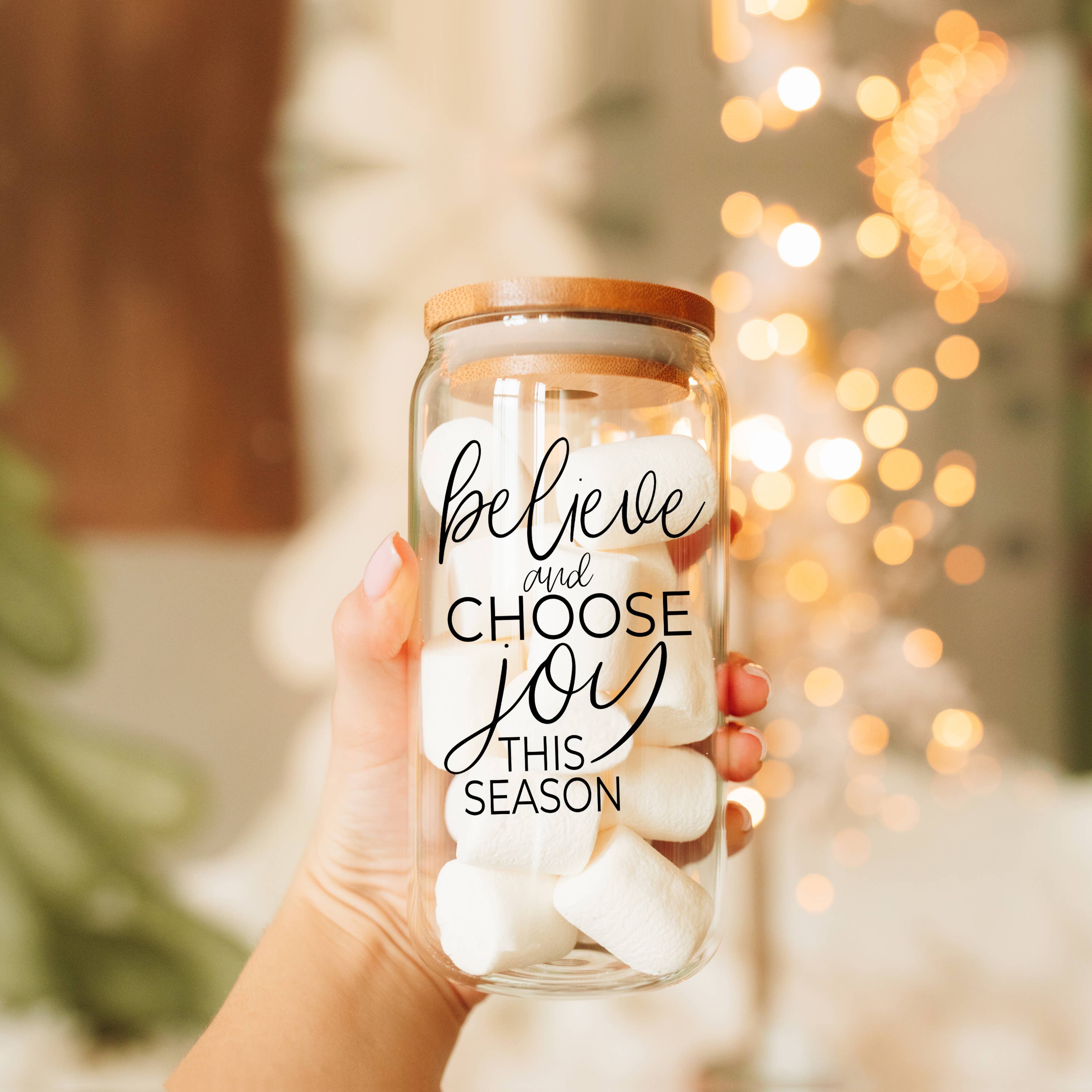 Gia Roma – Großhandel Trinkglas/Tasse – Inspirierende Weihnachtsgeschenke, Glasbecher-Set, Believe13