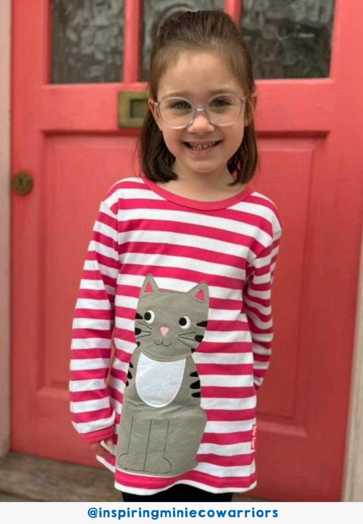 Toby Tiger - Wholesale T-Shirt - Kids - Organic Pink Kitten Applique Long-Sleeved T-Shirt3