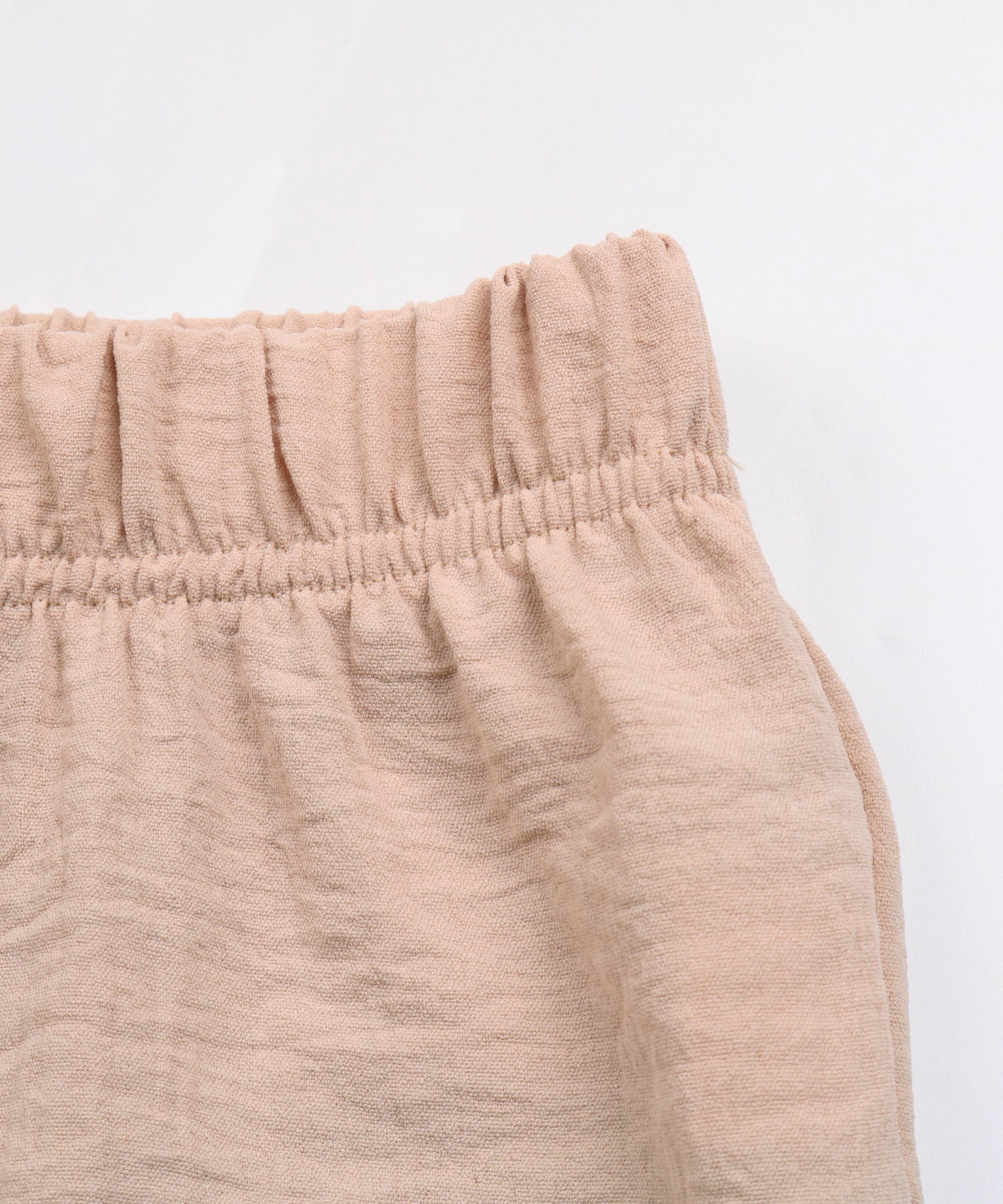 Apricot Tie Waist Ruffle Hem Wide Leg Pants for wholesale on Faire6