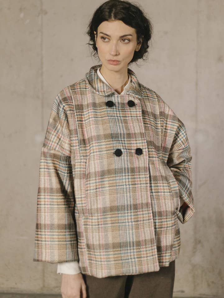 Plaid Coat for wholesale by PAN Producto Básico