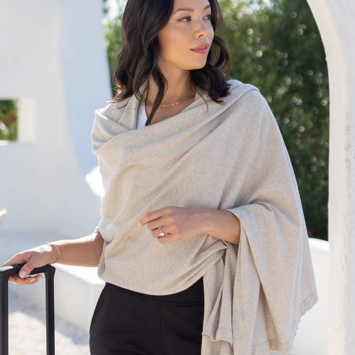 Dreamsoft Organic Cotton Travel Scarf - Birch and other Purchase Wholesale shawls and wraps. Free Returns & Net 60 Terms on Faire trending on Faire.