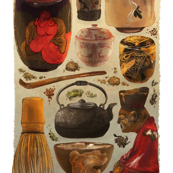 Cha no Yuu – Japanese Tea Ceremony Postcard for wholesale by Kabujiro