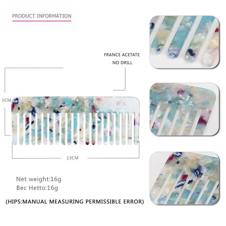 ACCITY - Wholesale Hair Brush/Comb - TORTOISESHELL ACETATE COMB HAIR ACCESSORY_CWAHA41773