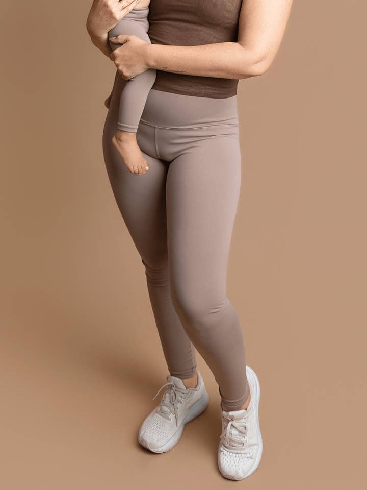 Peyton High Rise Yoga Pant - Warm Stone for wholesale by Bailey's Blossoms