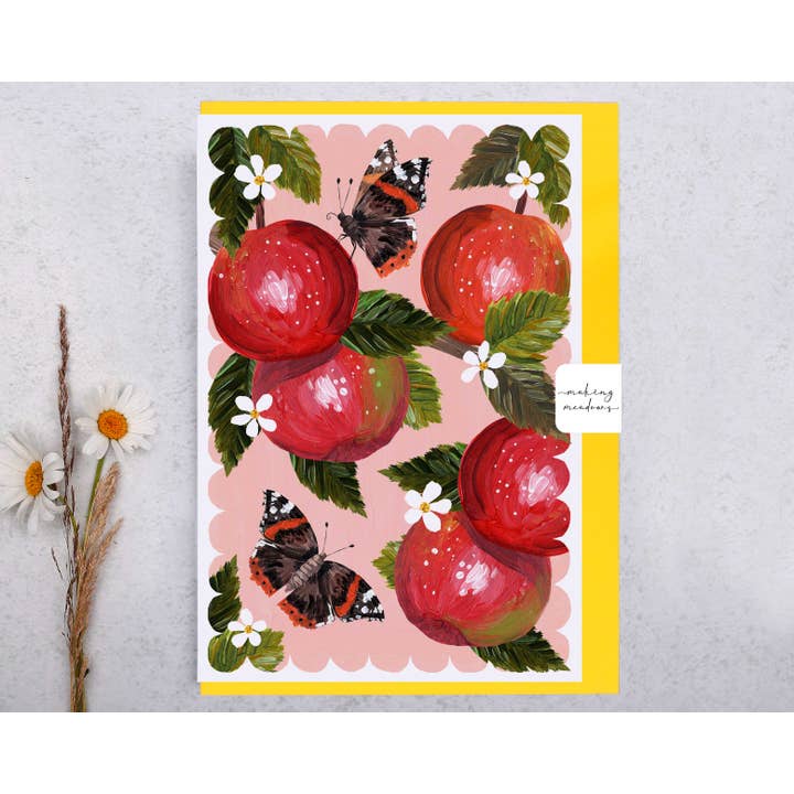Thinking Of You Card | Blank Apples Greeting Card for wholesale by Making Meadows Ltd