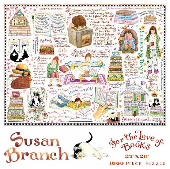 Susan Branch Studios - Wholesale Puzzle - Adult - For the Love of Books - Puzzle1