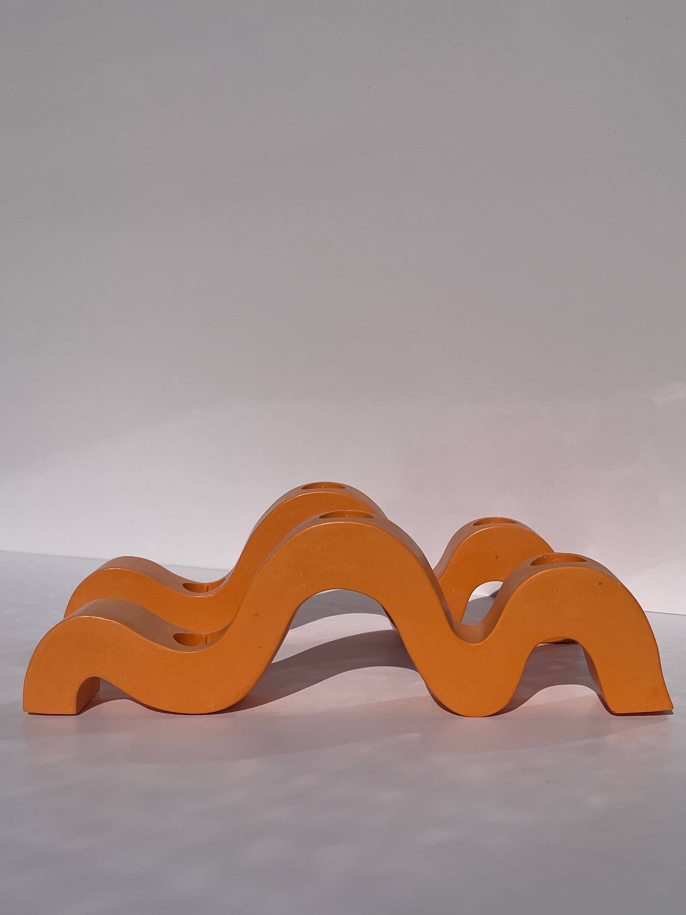 Good Times Creative - Vente Bougeoirs - The Wave | Bougeoir orange | Bougeoir Jesmonite5