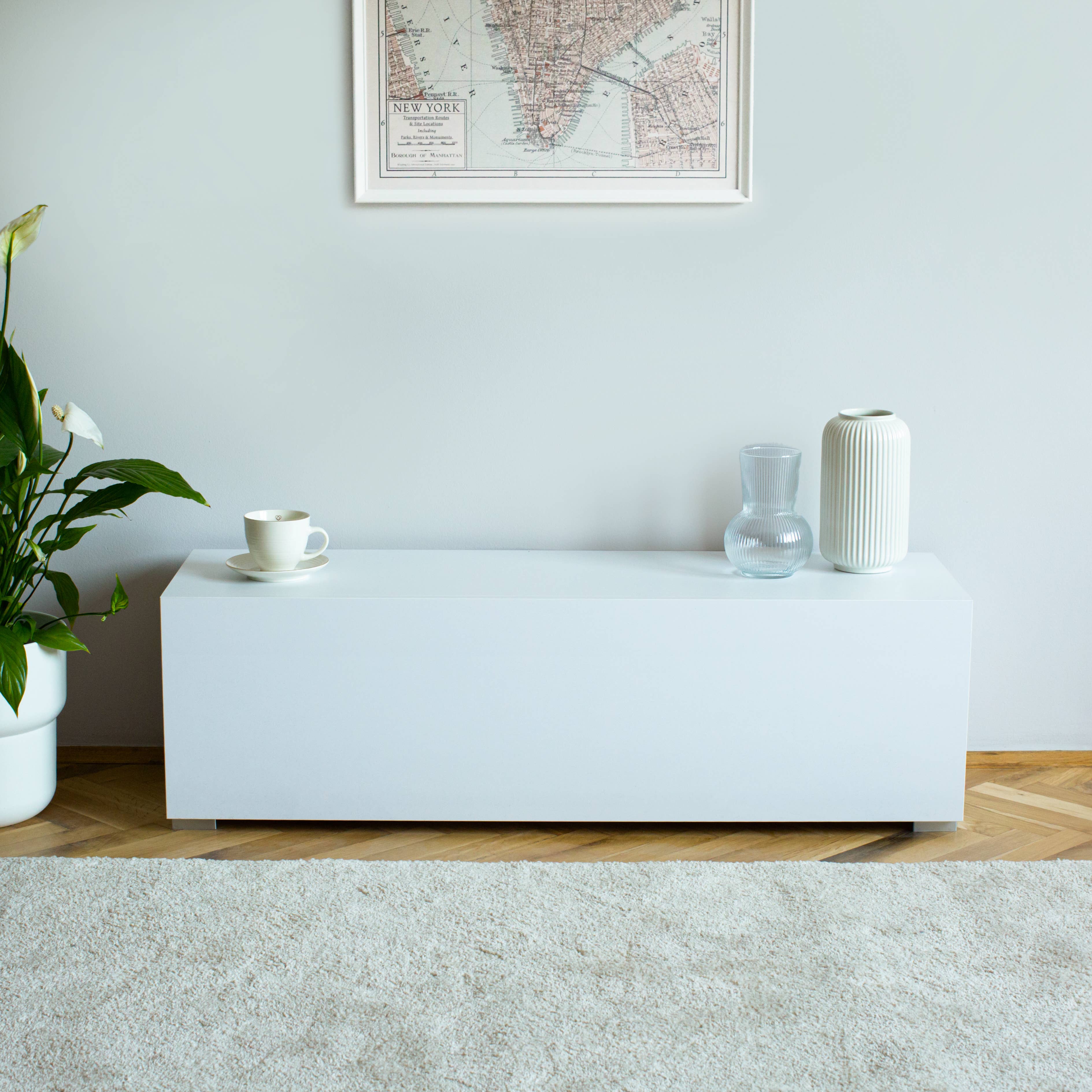 PLATAN ROOM - Wholesale Console Table - TV Cabinet TV Stand 105 cm Hanging or Standing White Gloss11