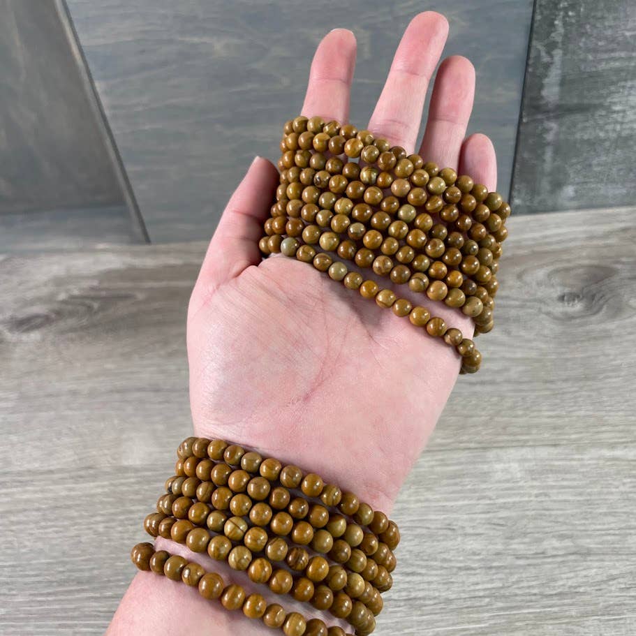 Keystone Crystals - Wholesale Beaded Bracelet - Gemstone Beaded Stretch Bracelets 6mm  – Bulk Jewelry 12