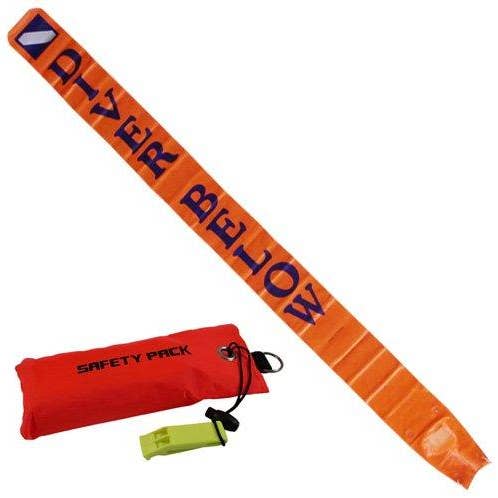 Scuba Choice Diver Below 6ft Surface Marker with Pouch & Whistle for wholesale by Scuba Choice