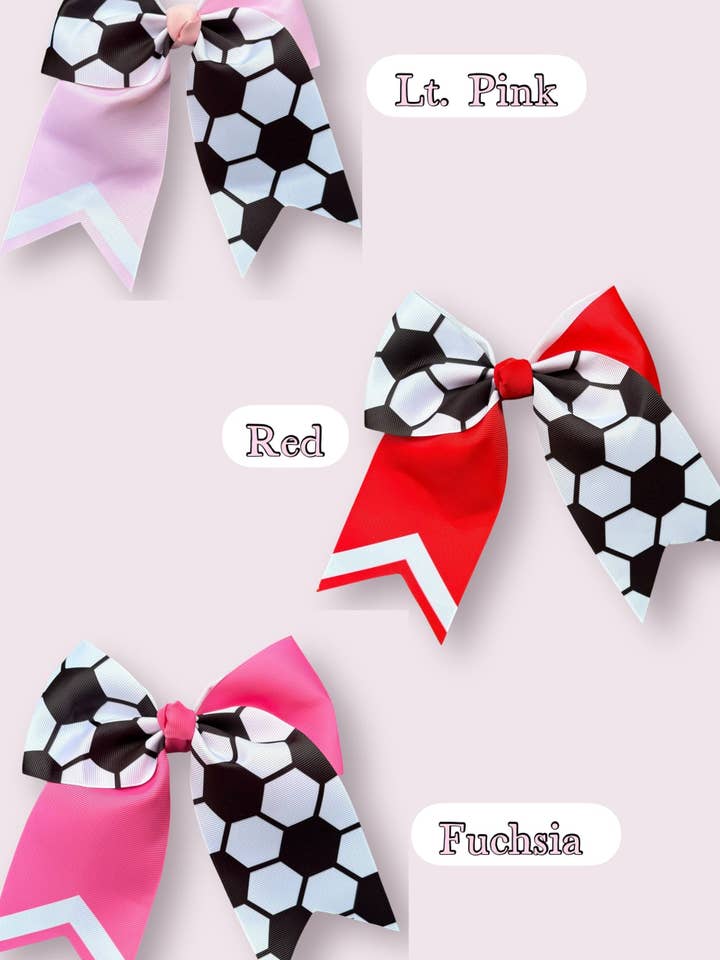 7" Wide 7" Height , Soccer cheer hair bows.(4PCS/$10.00) BW-DSG-B18 for wholesale by Kids Charm Online