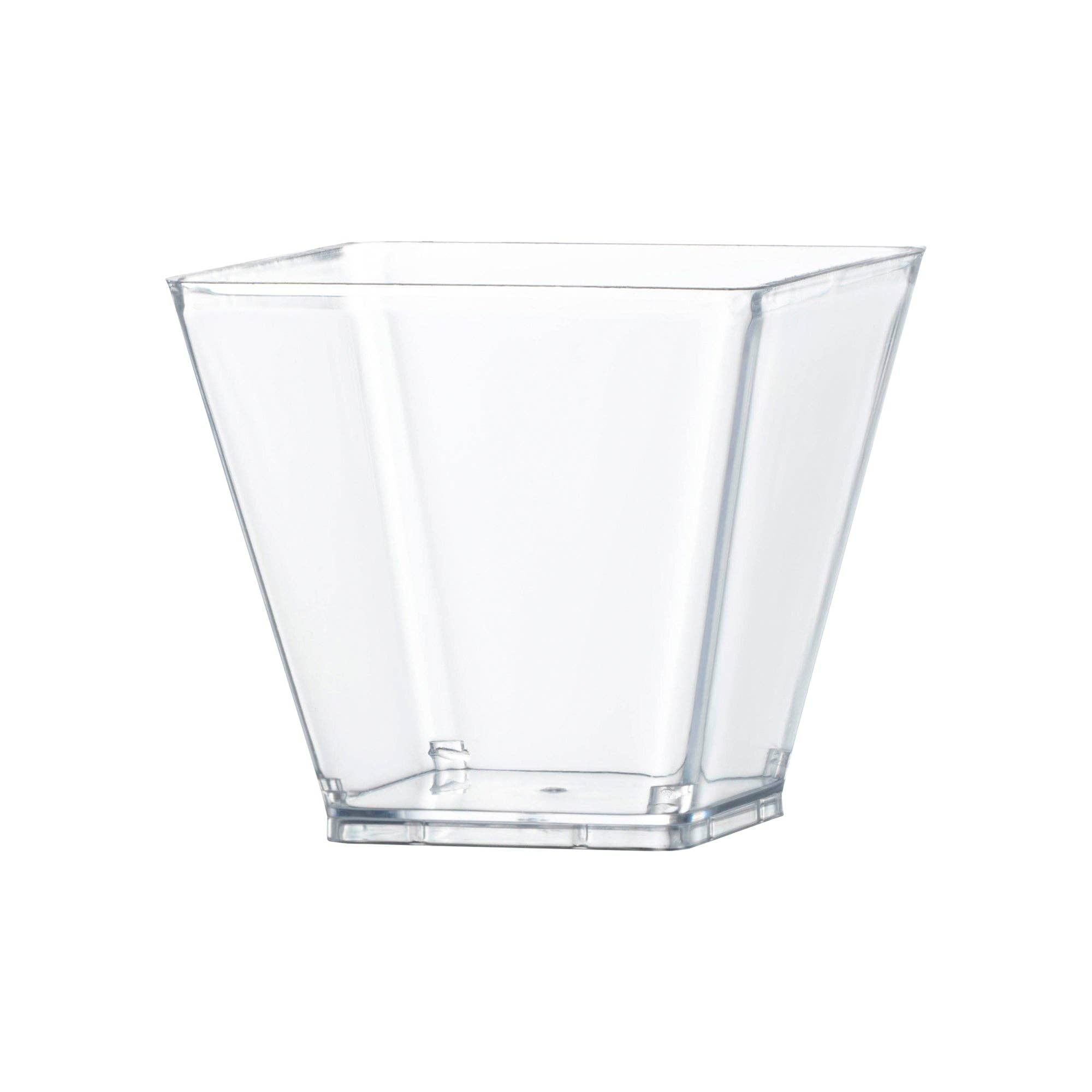 Smarty had a Party - Vente Gobelets jetables - 12 gobelets miniatures carrés en plastique transparent de 3,5 oz avec couvercles0