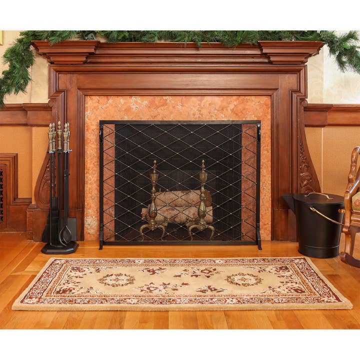 ACHLA Designs - Wholesale Fireplace Screen - 44 x33-in.Harlequin Flat Fireplace Screen