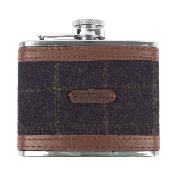 Tweed 4oz Hip Flask for wholesale by Eurostick
