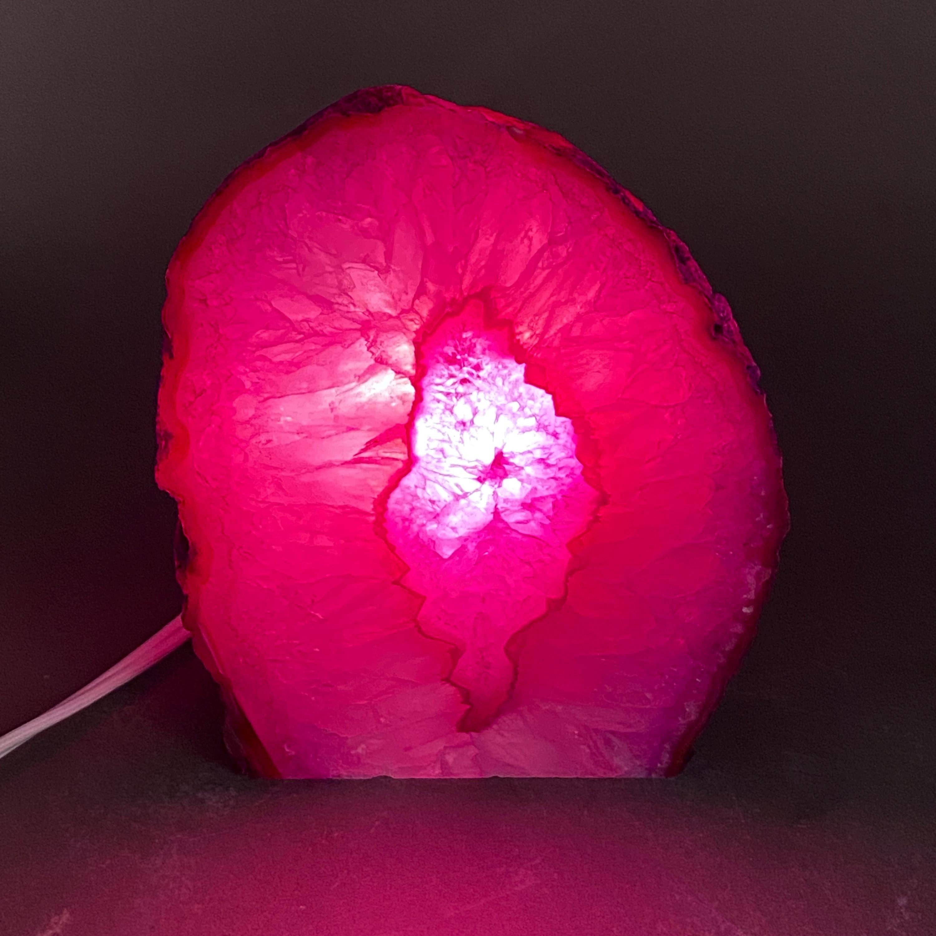 Crystal River Gems LLC – Großhandel Spiritueller Stein/Kristall – Achate Geode Lampe in verschiedenen Farben mit Kabel und Glühbirne6