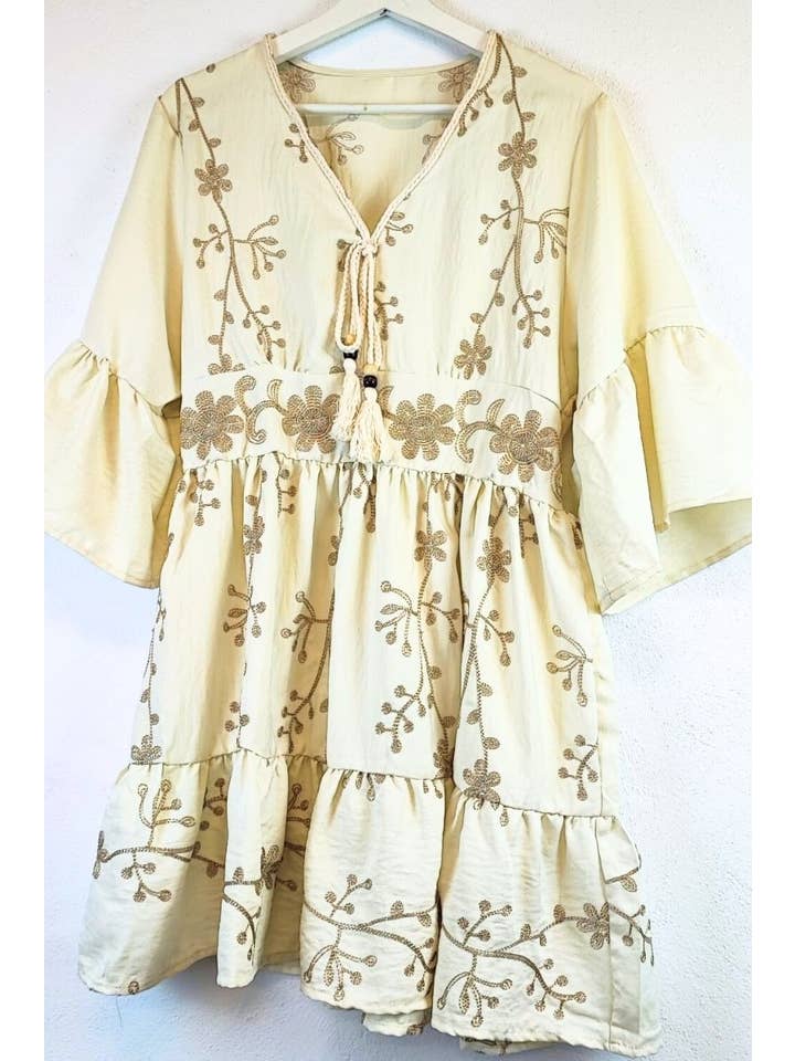 Lula Natura - Wholesale Dress - Women's - BIANCA BEIGE DRESS1