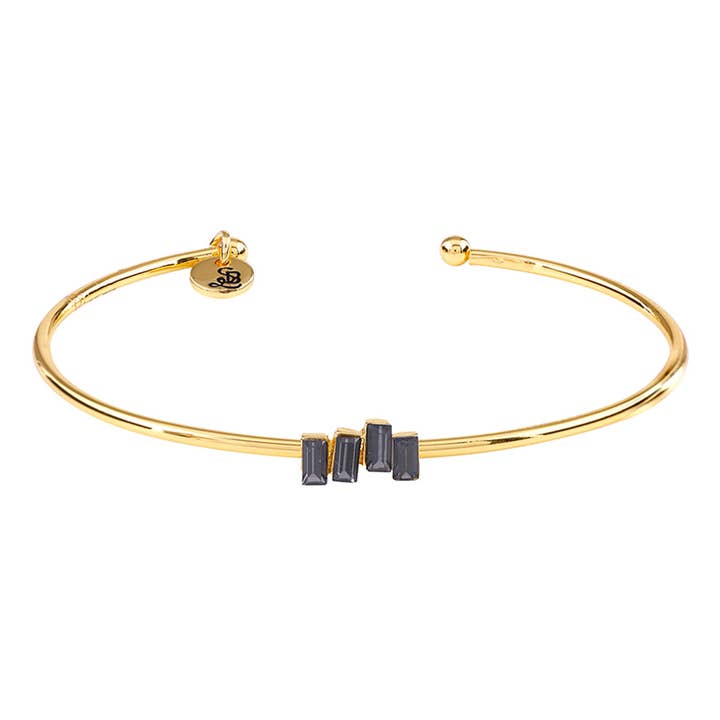 Crystal Bangle - Silver Shadow Bar for wholesale by Santa Barbara Design Studio by Creative Brands