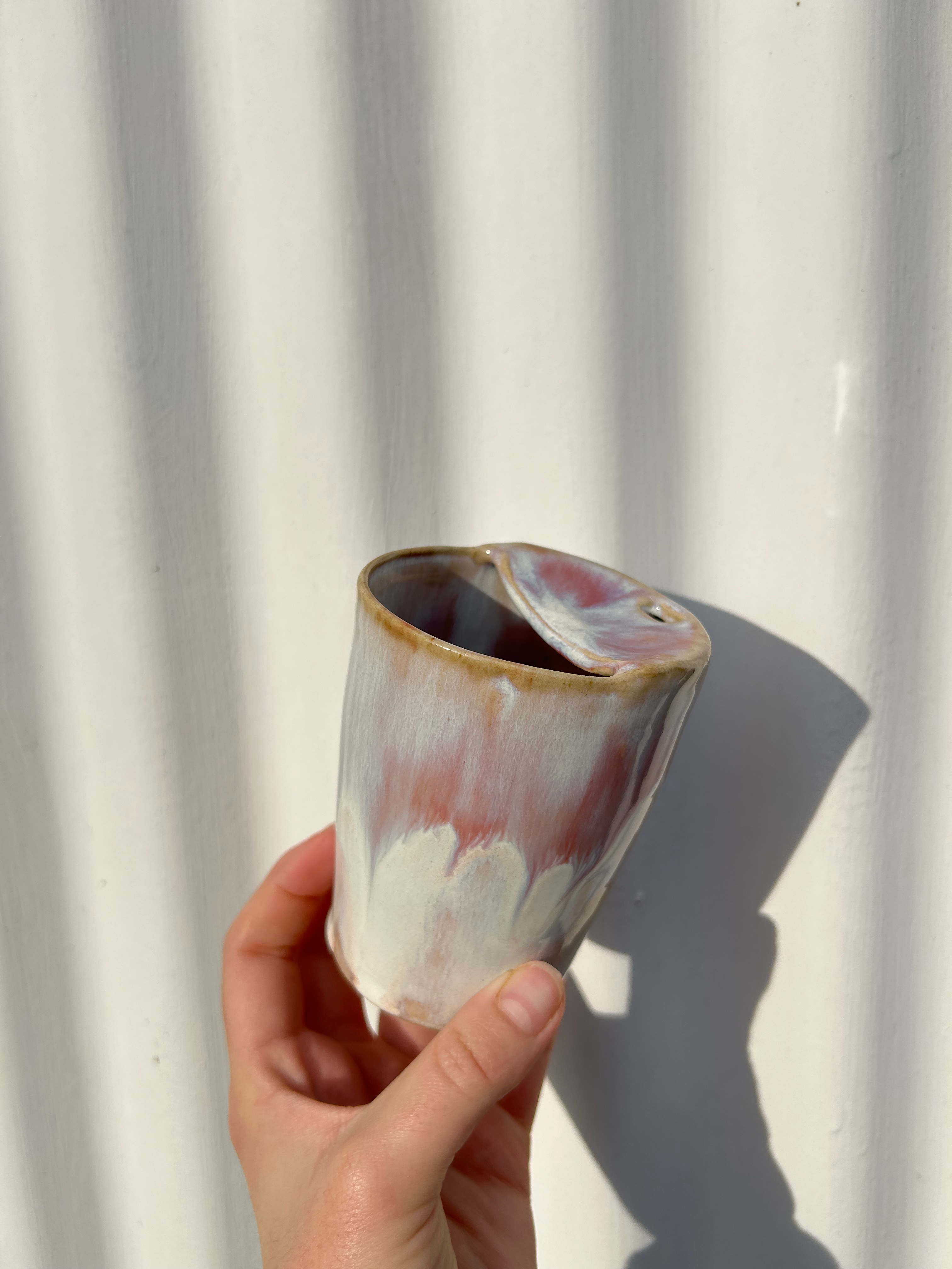 Fernweh Pottery - Wholesale Insulated Mug/Tumbler - Handmade Ceramic Espresso Travel Keep Cup - Pink1