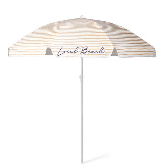 Golden Brush Stripe Beach Umbrella for wholesale by Local Beach