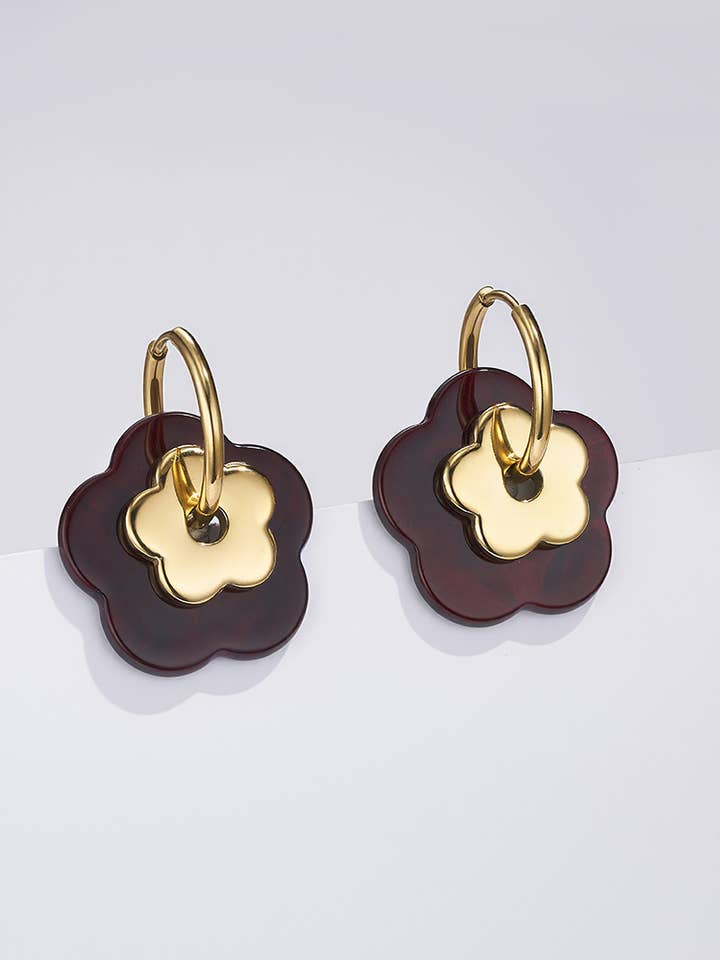 Stainless steel earrings 124RX258 for wholesale by BYREN | ÉLINE L'ATELIER