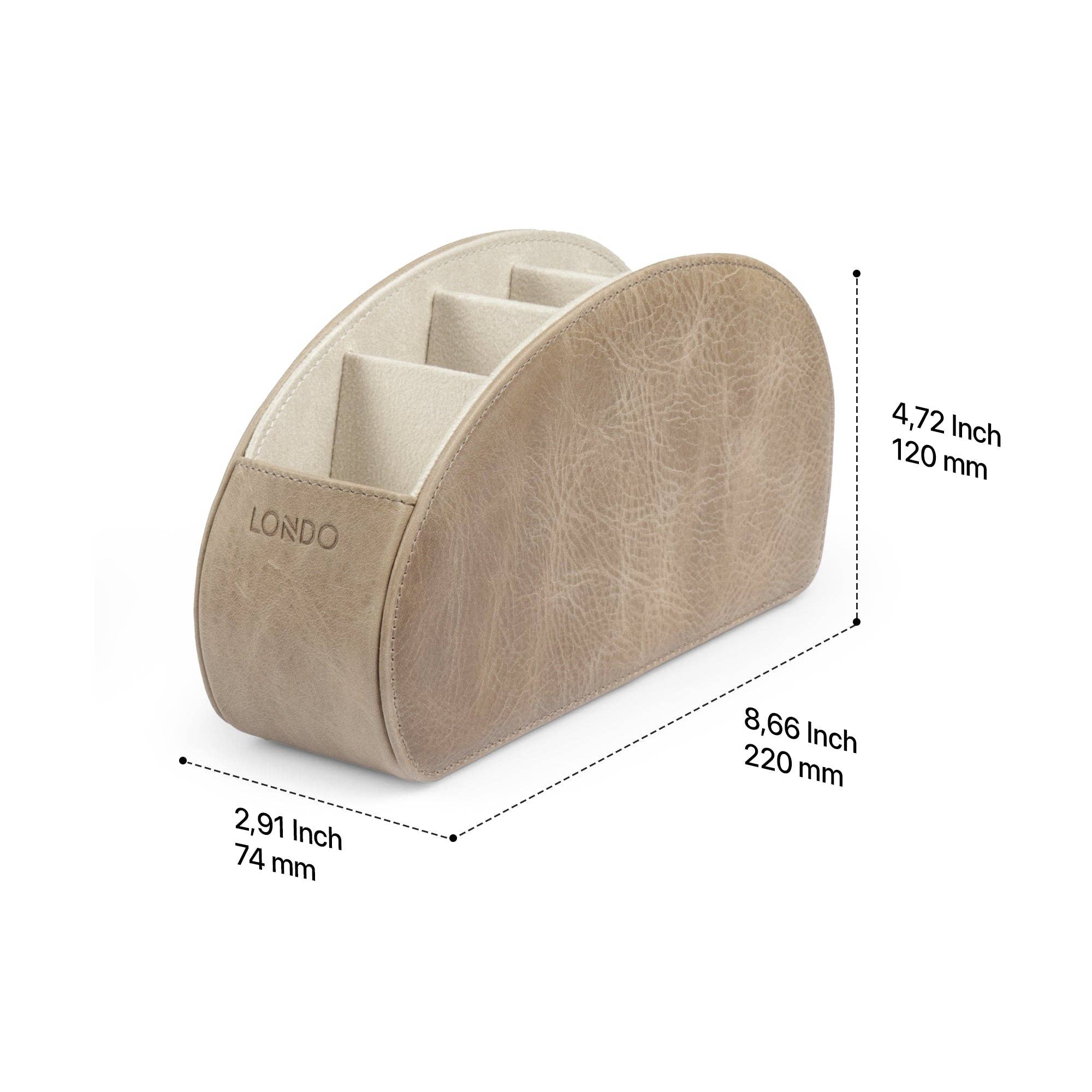 Londo - Wholesale Desk Organizer - Londo Remote Control Holder with 5 Pockets, Store DVD, Blu-Ray, TV, Roku or Apple TV Remotes, Italian Top Grain Leather with Suede Lining17