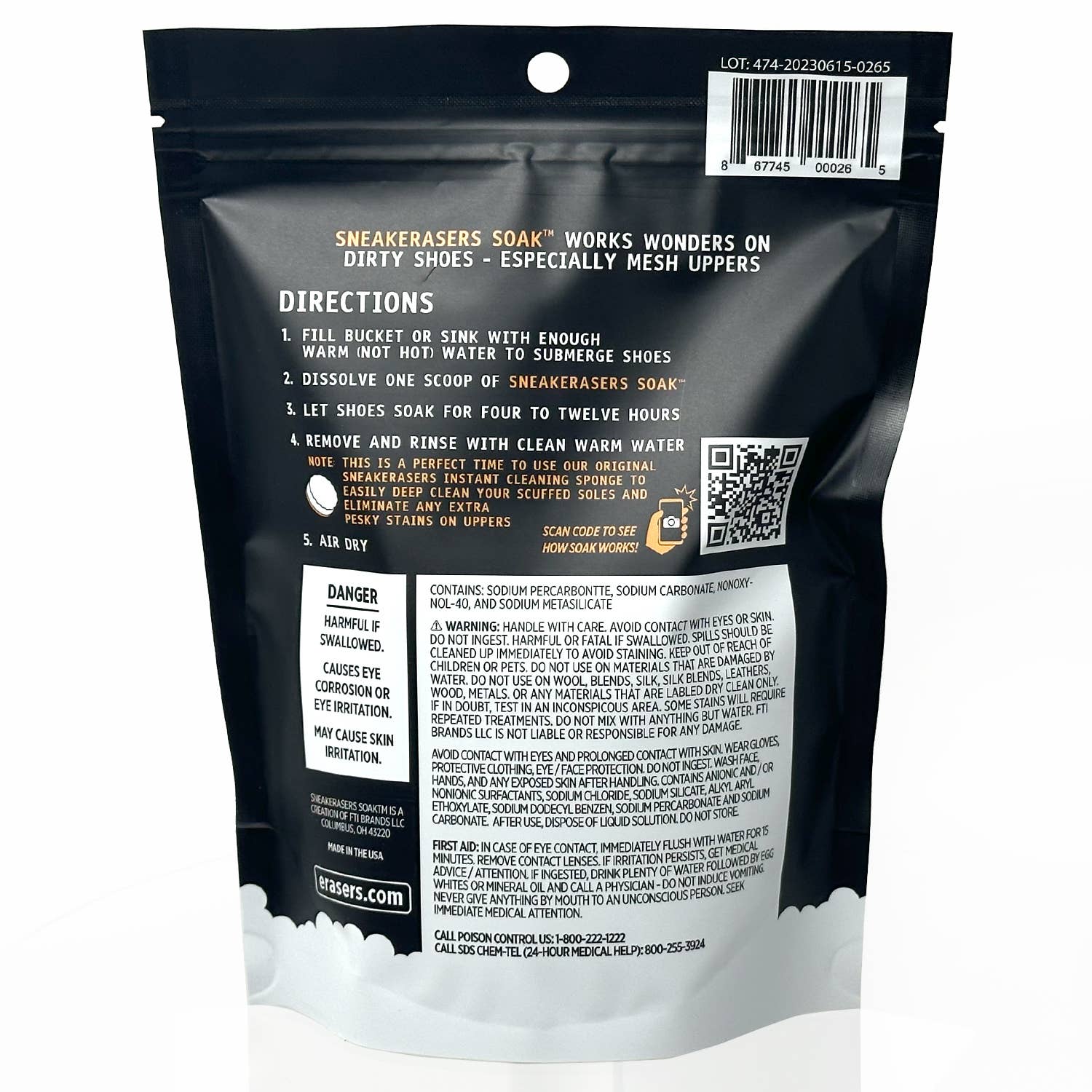 SneakERASERS - Wholesale Shoe Care Kits & Sets - SneakERASERS Soak - Easy Sneaker Detergent1