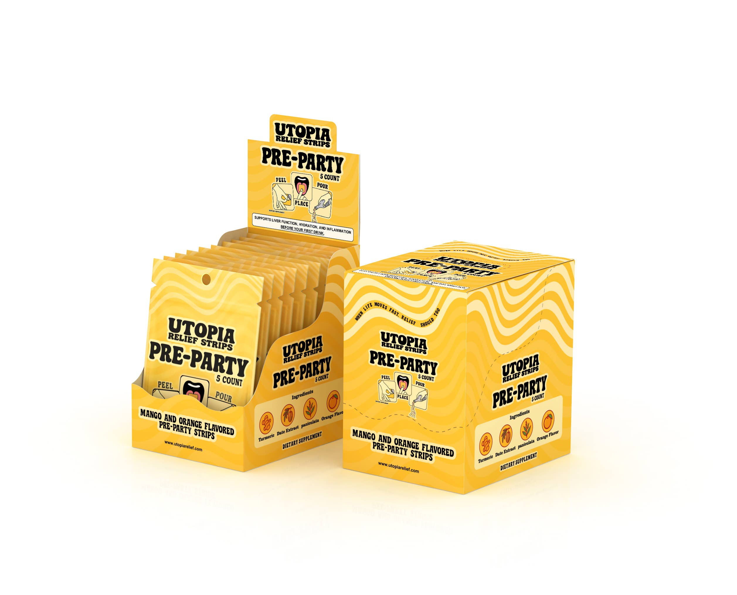 Utopia Relief Strips - Vendita all'ingrosso Vitamine/integratori orali - Strisce Pre-Party (5 pezzi) - Espositore da banco incluso8