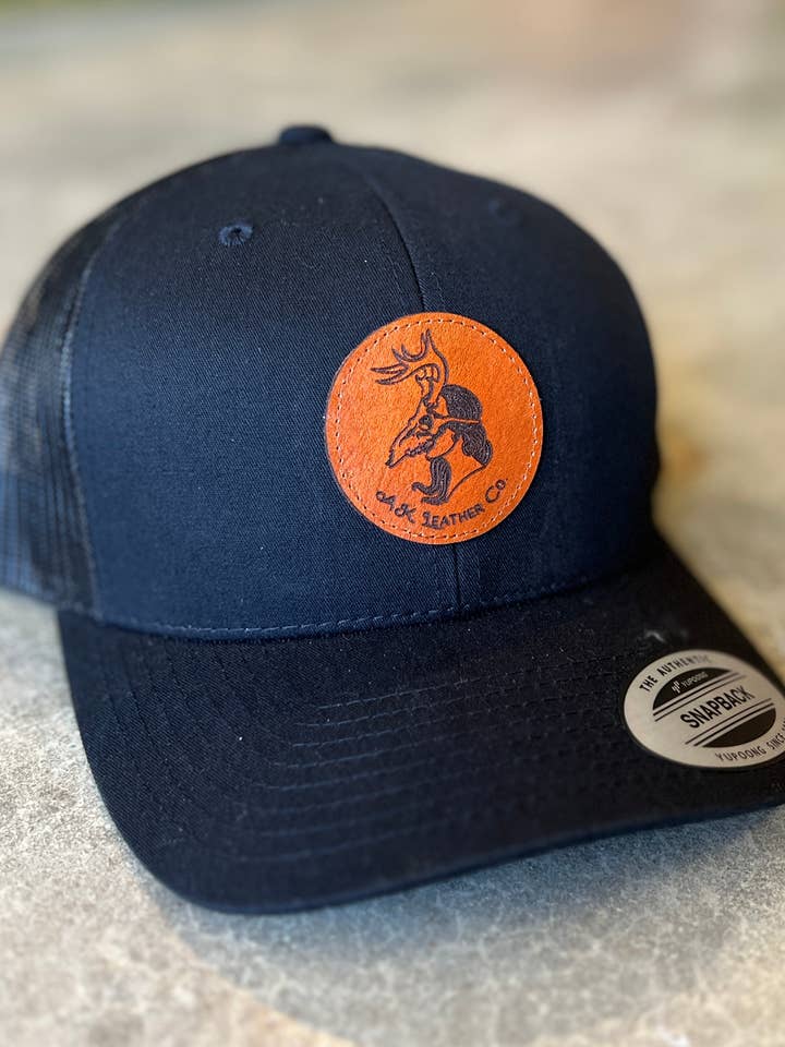 Custom Leather Patch Hat for wholesale by AK Leather Co.