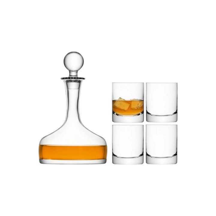 LSA Bar Crystal Whisky Set with Decanter & 4 Glasses – 1.6L / 250ml for wholesale by IKIDO