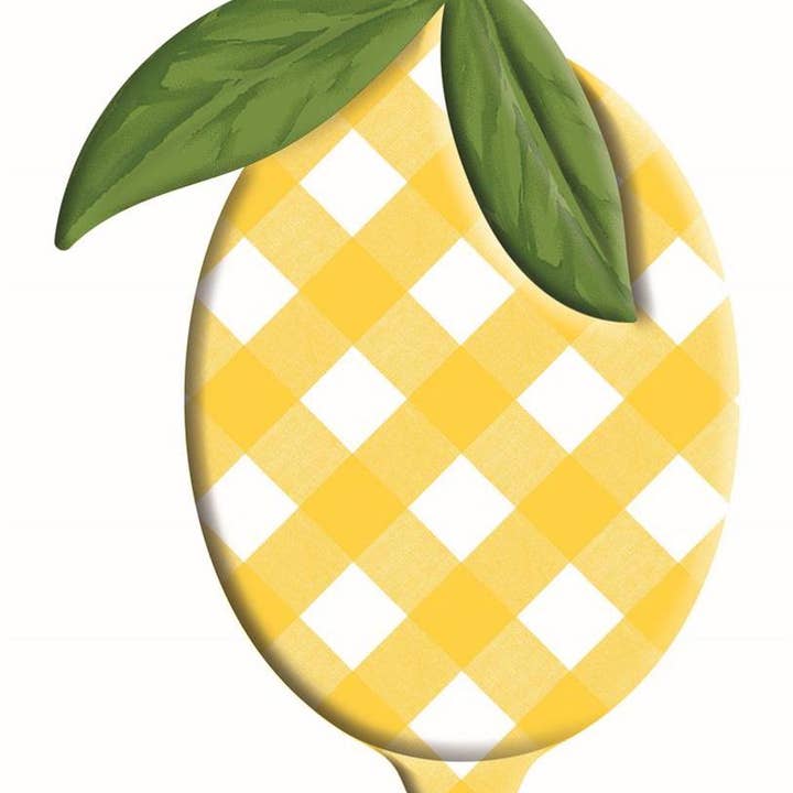 Trendy tree - Wholesale Decorative Tabletop Object - 12"H X 9.5"W Embossed Check Lemon Yellow MD0722