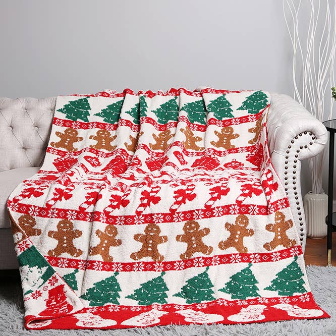 Hana - Wholesale Throw Blanket - X-MAS Holiday Reversible Christmas Throw Blanket