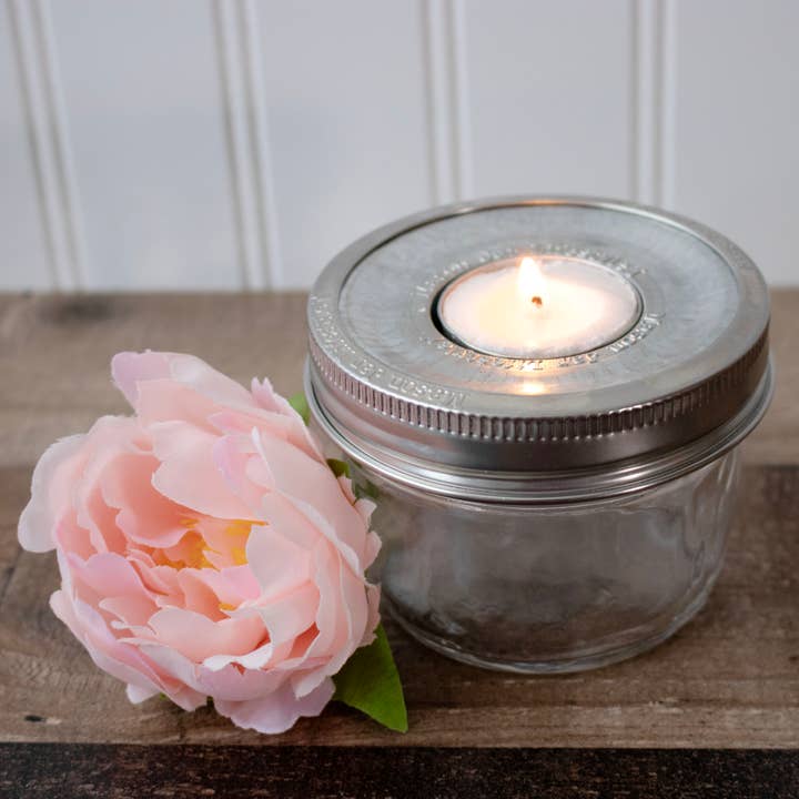 Mason Jar Lifestyle - Wholesale Candle Holder - Tea Light Holder Metal Lid Insert for Mason Jars 6 Pack